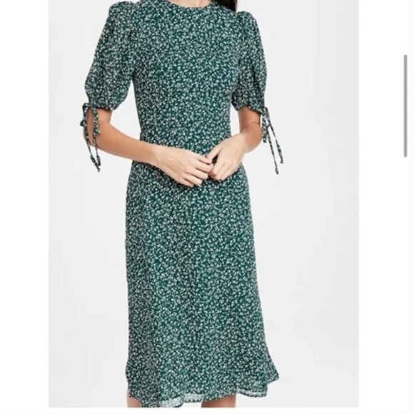 NWT Reformation Oakley Dress in Annette Floral Green Size 2 - Picture 4 of 12